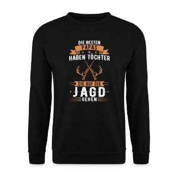Chasse Père Fille Chasse Cadeau de chasse - Sweat-shirt Unisexe - noir - Devant - Alina (178cm) & Michal (187cm)
