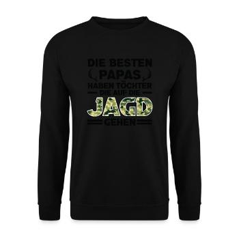 Jagd Vater Tochter Jagd Jagd Geschenk - Unisex Pullover - Schwarz - Vorne - Alina (178cm) & Michal (187cm)