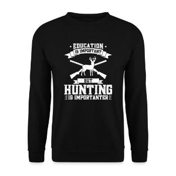 Jagdausbildung Hunter Hunting Geschenk - Unisex Pullover - Schwarz - Vorne - Alina (178cm) & Michal (187cm)