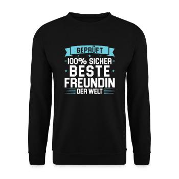 Bester Freund Freundschaft Freunde Geschenk - Unisex Pullover - Schwarz - Vorne - Alina (178cm) & Michal (187cm)