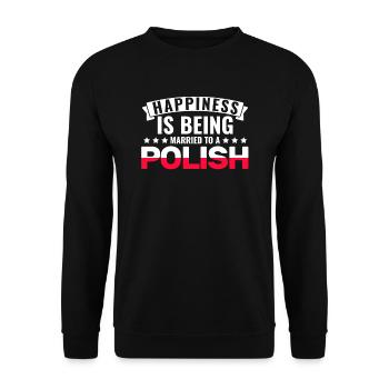 Polish Roots Poland Polish Flag Gift - Unisex Sweatshirt - black - Front - Alina (178cm) & Michal (187cm)