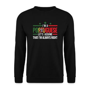 Portuguese roots Portuguese flag - Unisex Sweatshirt - black - Front - Alina (178cm) & Michal (187cm)