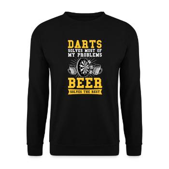 Dart Dart Player Dartboard Cadeau - Sweat-shirt Unisexe - noir - Devant - Alina (178cm) & Michal (187cm)