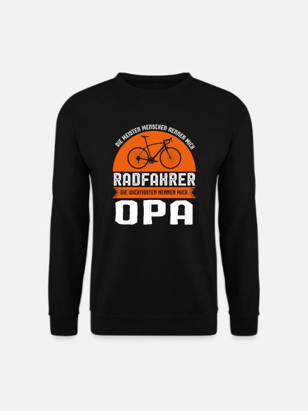 Fahrrad Opa Fahrradfahrer Geschenk - Unisex Pullover - Schwarz