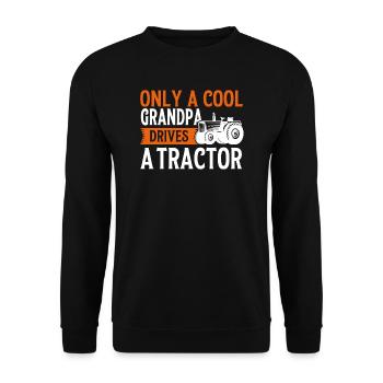 Traktor Opa Traktoren Geschenk - Unisex Pullover - Schwarz - Vorne - Alina (178cm) & Michal (187cm)