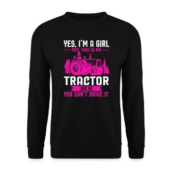 Tracteur Fille Tracteurs Farm Gift - Sweat-shirt Unisexe - noir - Devant - Alina (178cm) & Michal (187cm)