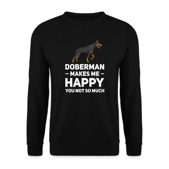 Dobermann Dobermann Geschenk - Unisex Pullover - Schwarz - Vorne - Alina (178cm) & Michal (187cm)