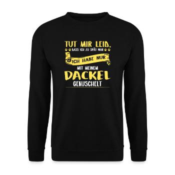 Dackel Dackel Geschenk - Unisex Pullover - Schwarz - Vorne - Alina (178cm) & Michal (187cm)