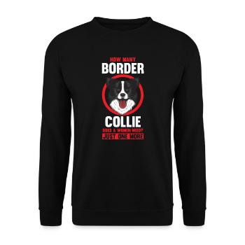 Border Collie Mrs. Border Collie Gift - Unisex Sweatshirt - black - Front - Alina (178cm) & Michal (187cm)