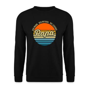 Papa Kinder Vater Geschenk - Unisex Pullover - Schwarz - Vorne - Alina (178cm) & Michal (187cm)