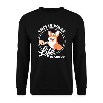 Corgi Corgi Papa Dog Gift - Unisex Sweatshirt - black - Front - Alina (178cm) & Michal (187cm)