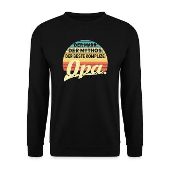 Opa Enkelkinder Großvater Geschenk - Unisex Pullover - Schwarz - Vorne - Alina (178cm) & Michal (187cm)