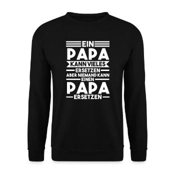 Papa Kinder Familie Geschenk - Unisex Pullover - Schwarz - Vorne - Alina (178cm) & Michal (187cm)
