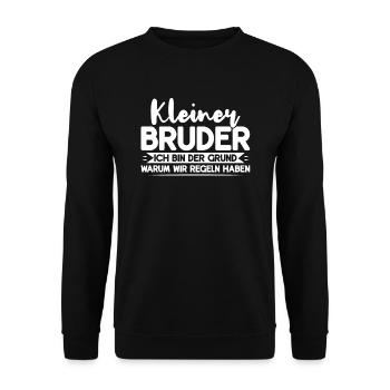 Kleiner Bruder Bruder Geschwister Geschenk - Unisex Pullover - Schwarz - Vorne - Alina (178cm) & Michal (187cm)