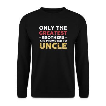 Uncle Uncle Gift - Unisex Sweatshirt - black - Front - Alina (178cm) & Michal (187cm)
