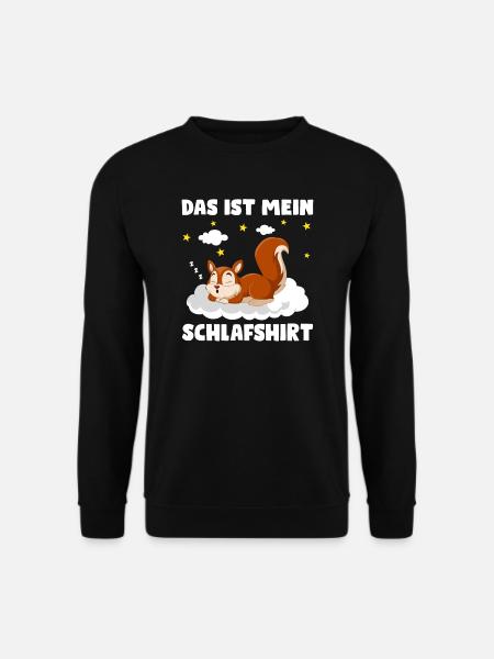 Schlafanzug Eichhörnchen Schlafshirt Geschenk - Unisex Pullover - Schwarz