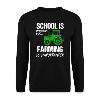 Landwirtschaft Farmer Farm Geschenk - Unisex Pullover - Schwarz - Vorne - Alina (178cm) & Michal (187cm)