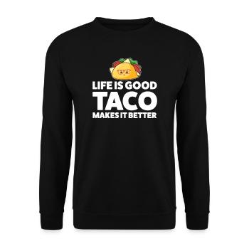 Tacos Taco Gift - Unisex Sweatshirt - black - Front - Alina (178cm) & Michal (187cm)