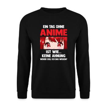Anime Anime Geschenk - Unisex Pullover - Schwarz - Vorne - Alina (178cm) & Michal (187cm)