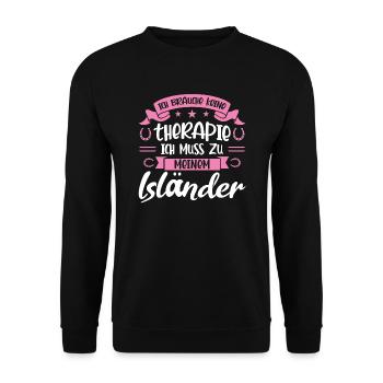 Isländer Pferd Islandpferde Geschenk - Unisex Pullover - Schwarz - Vorne - Alina (178cm) & Michal (187cm)