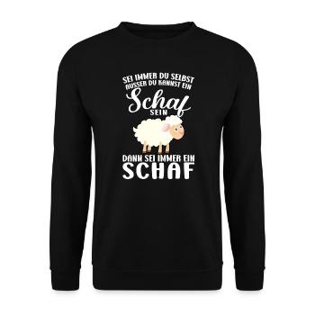 Schaf Schafe Schäfchen Geschenk - Unisex Pullover - Schwarz - Vorne - Alina (178cm) & Michal (187cm)
