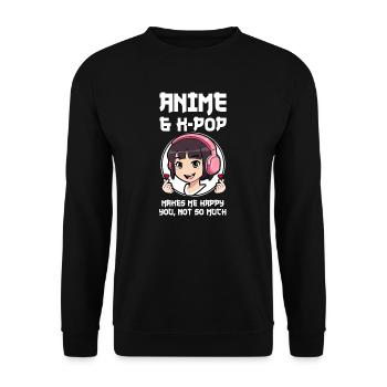 K-Pop-K-Pop-Merch K-Pop-Waren Geschenk - Unisex Pullover - Schwarz - Vorne - Alina (178cm) & Michal (187cm)