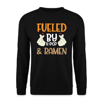 K-Pop & Ramen K-Pop & Ramen Gift - Unisex Sweatshirt - black - Front - Alina (178cm) & Michal (187cm)
