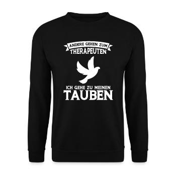 Tauben Taubenzucht Taubenzüchter Geschenk - Unisex Pullover - Schwarz - Vorne - Alina (178cm) & Michal (187cm)