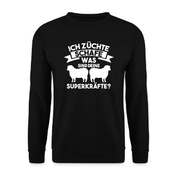 Schaf Schafe Schafzüchter Geschenk - Unisex Pullover - Schwarz - Vorne - Alina (178cm) & Michal (187cm)