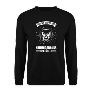 Heizungsbauer Heizungsbau Geschenk - Unisex Pullover - Schwarz - Vorne - Alina (178cm) & Michal (187cm)