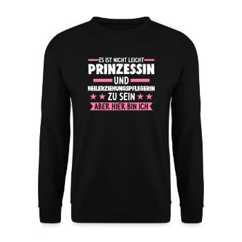 Heilerziehungspflegerin Pflegekraft Geschenk - Unisex Pullover - Schwarz - Vorne - Alina (178cm) & Michal (187cm)