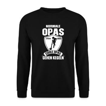 Kegler Opa Bowlen Geschenk - Unisex Pullover - Schwarz - Vorne - Alina (178cm) & Michal (187cm)
