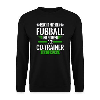 Co-Trainer Trainer Fußball-Trainer Geschenk - Unisex Pullover - Schwarz - Vorne - Alina (178cm) & Michal (187cm)