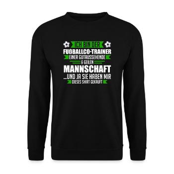 Fußball Co-Trainer Trainer Co-Trainer Geschenk - Unisex Pullover - Schwarz - Vorne - Alina (178cm) & Michal (187cm)