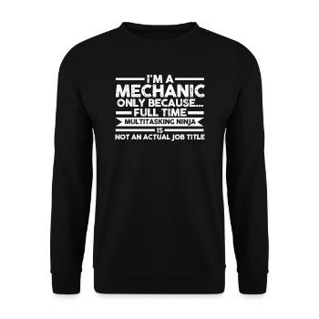 Mechanic Mechanic Car Gift - Unisex Sweatshirt - black - Front - Alina (178cm) & Michal (187cm)