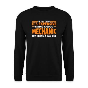 Mechanic Mechanic Car Gift - Unisex Sweatshirt - black - Front - Alina (178cm) & Michal (187cm)