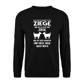 Ziege Ziegen Ziegenzüchter Geschenk - Unisex Pullover - Schwarz - Vorne - Alina (178cm) & Michal (187cm)