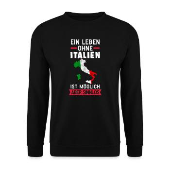 Italien Reisen Urlaub Geschenk - Unisex Pullover - Schwarz - Vorne - Alina (178cm) & Michal (187cm)
