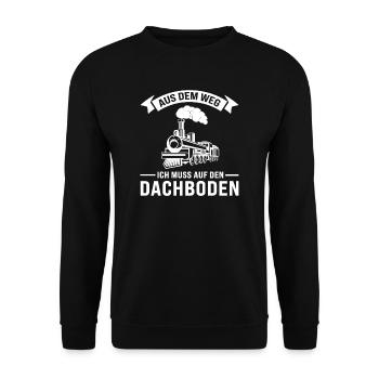 Modelleisenbahn Modelleisenbahn Modellbauer - Unisex Pullover - Schwarz - Vorne - Alina (178cm) & Michal (187cm)
