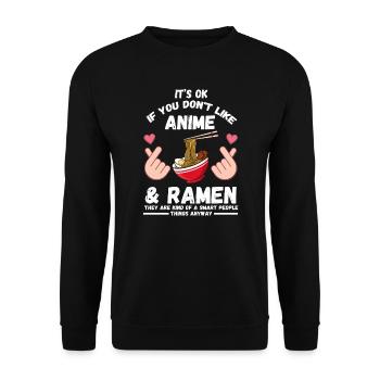 Anime Anime Merch Anime Fanartikel Geschenk - Unisex Pullover - Schwarz - Vorne - Alina (178cm) & Michal (187cm)