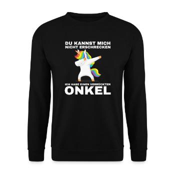 Nichte Onkel Nichten Geschenk - Unisex Pullover - Schwarz - Vorne - Alina (178cm) & Michal (187cm)