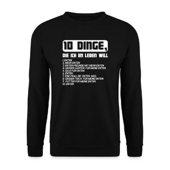Enten Entenzüchter Ente Geschenk - Unisex Pullover - Schwarz - Vorne - Alina (178cm) & Michal (187cm)
