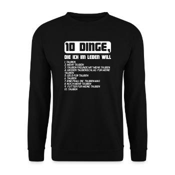 Tauben Taubenzucht Taube Geschenk - Unisex Pullover - Schwarz - Vorne - Alina (178cm) & Michal (187cm)