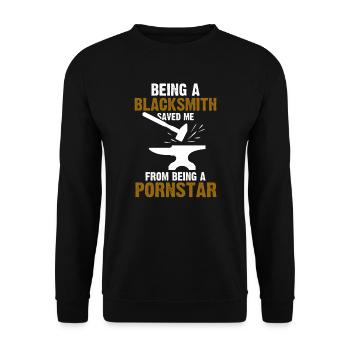Blacksmith Blacksmith Gift - Unisex Sweatshirt - black - Front - Alina (178cm) & Michal (187cm)