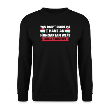 Hungary Hungarian flag Hungarian roots - Unisex Sweatshirt - black - Front - Alina (178cm) & Michal (187cm)