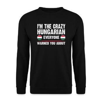 Hungary Hungarian Hungarian Flag Gift - Unisex Sweatshirt - black - Front - Alina (178cm) & Michal (187cm)