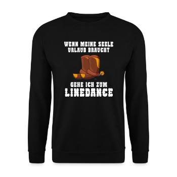 Linedance Linedancer Tänzer Geschenk - Unisex Pullover - Schwarz - Vorne - Alina (178cm) & Michal (187cm)