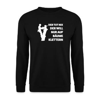 Baumpfleger Arborist Baumpflege Geschenk - Unisex Pullover - Schwarz - Vorne - Alina (178cm) & Michal (187cm)