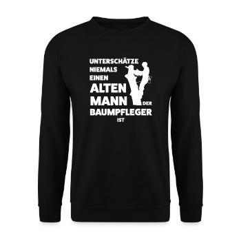 Baumpfleger Arborist Baumkletterer Geschenk - Unisex Pullover - Schwarz - Vorne - Alina (178cm) & Michal (187cm)