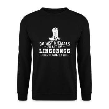 Linedance Linedancer Tänzer Geschenk - Unisex Pullover - Schwarz - Vorne - Alina (178cm) & Michal (187cm)